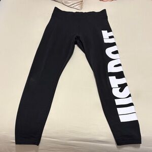Nike Black Leggings with White Logo “Just Do It”